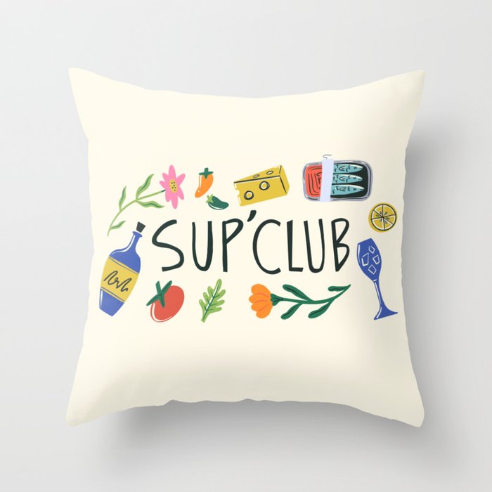 Summertime Supper Club Throw Pillow Gallery Image 6