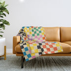 Colorful Checkerboard Throw Blanket Gallery Image 1