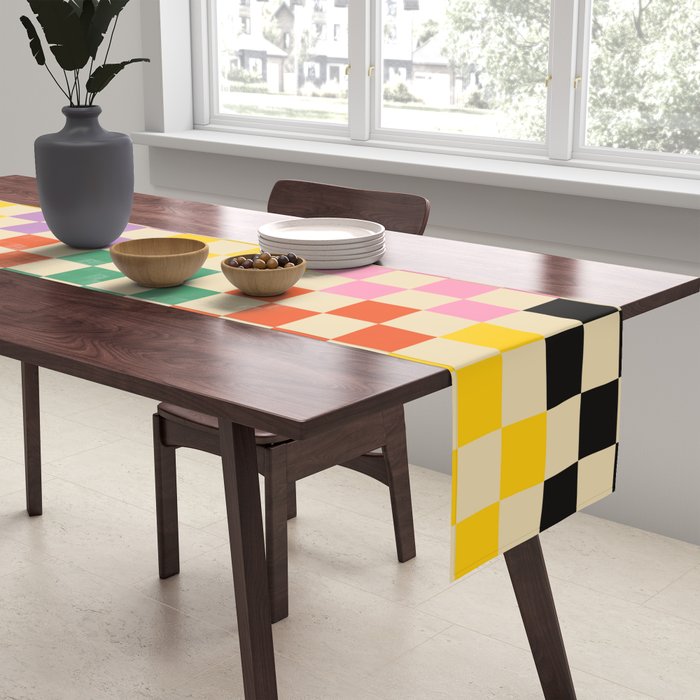 Colorful Checkerboard Table Runner Gallery Image 2
