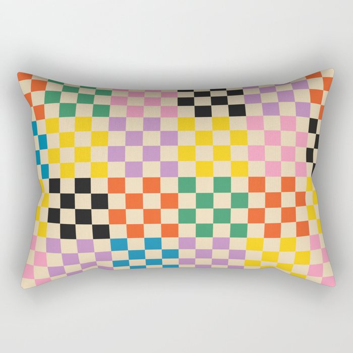 Colorful Checkerboard Rectangular Pillow Gallery Image 2