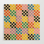 Colorful Checkerboard Wood Wall Art Gallery Image 1