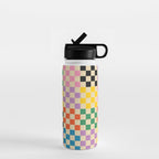 Colorful Checkerboard Water Bottle Gallery Image 1