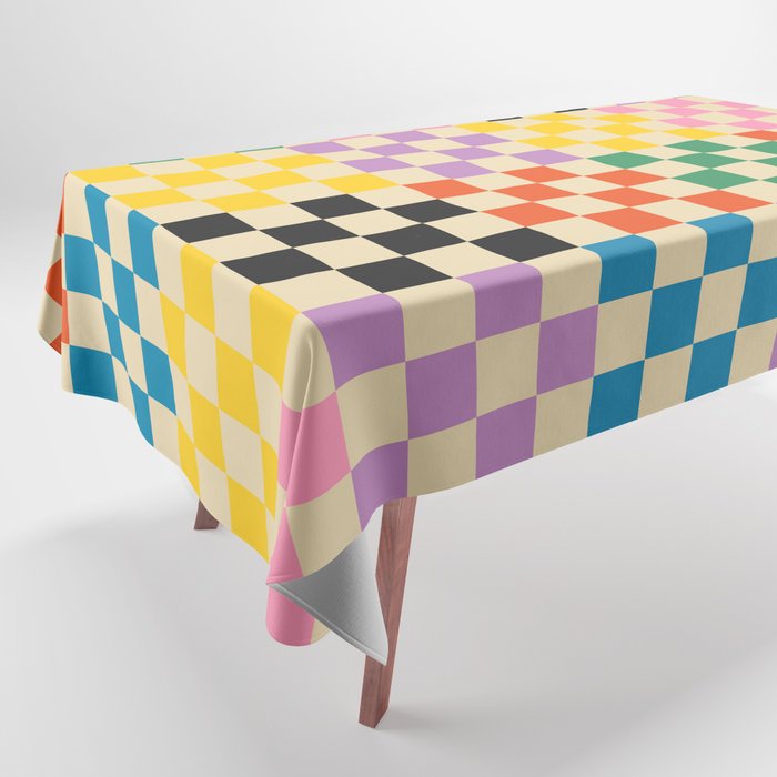 Colorful Checkerboard Tablecloth Gallery Image 1