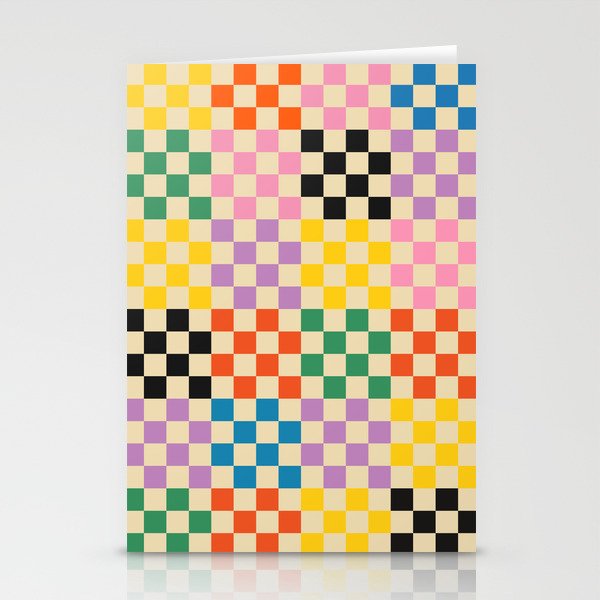 Colorful Checkerboard Stationery Card Gallery Image 2