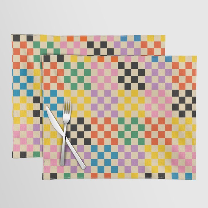 Colorful Checkerboard Placemat Gallery Image 1