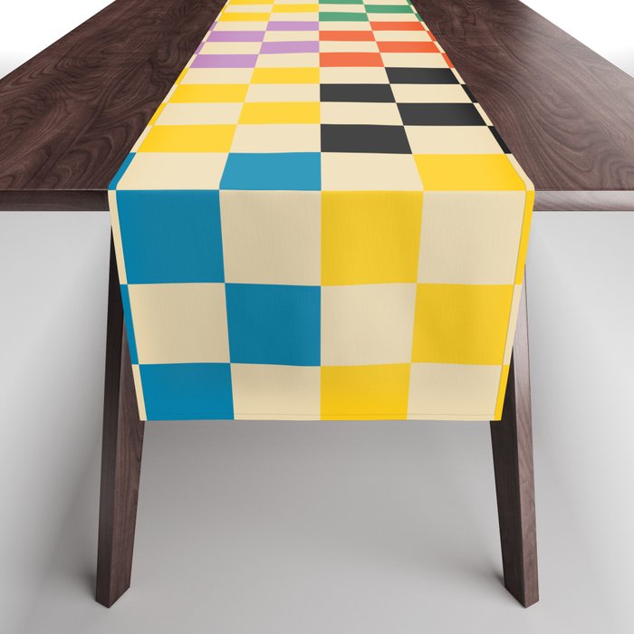 Colorful Checkerboard Table Runner Gallery Image 1