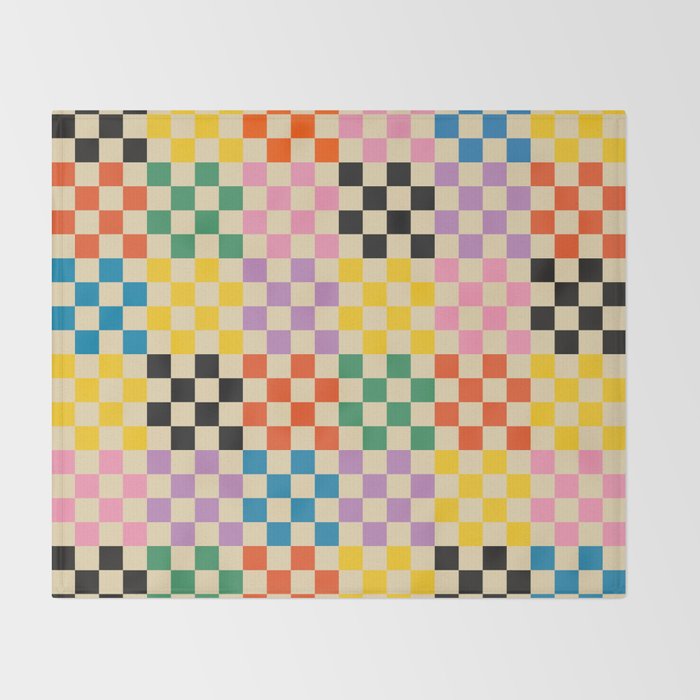 Colorful Checkerboard Throw Blanket Gallery Image 2