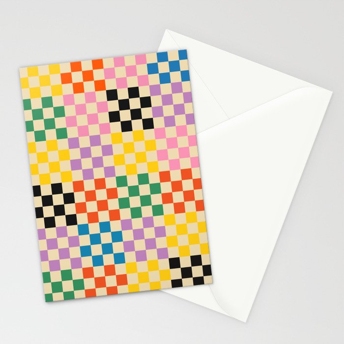 Colorful Checkerboard Stationery Card Gallery Image 2