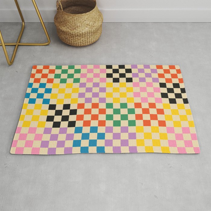 Colorful Checkerboard Rug Gallery Image 1