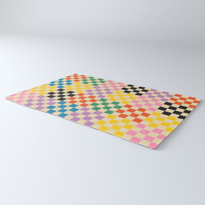 Colorful Checkerboard Rug Gallery Image 3