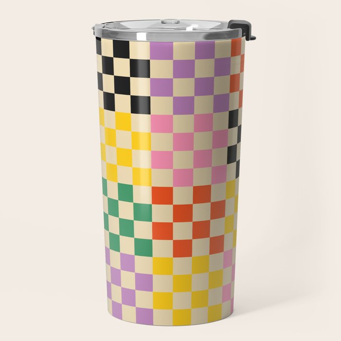 Colorful Checkerboard Travel Mug Gallery Image 2