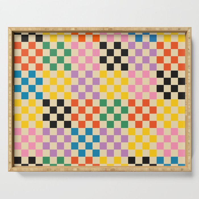 Colorful Checkerboard Serving Tray Gallery Image 1