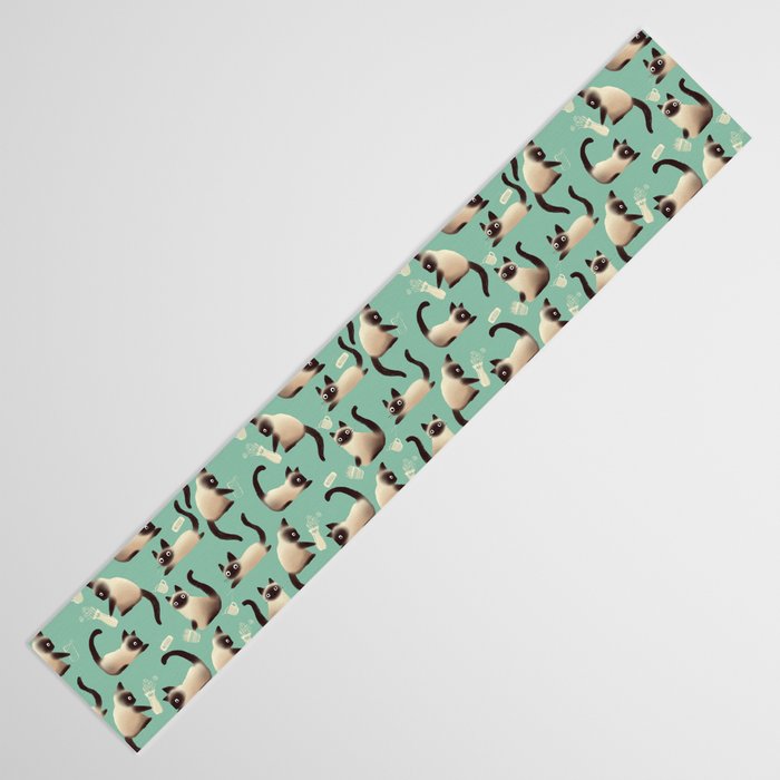 Bad Siamese Cats Knocking Stuff Over Table Runner Gallery Image 3