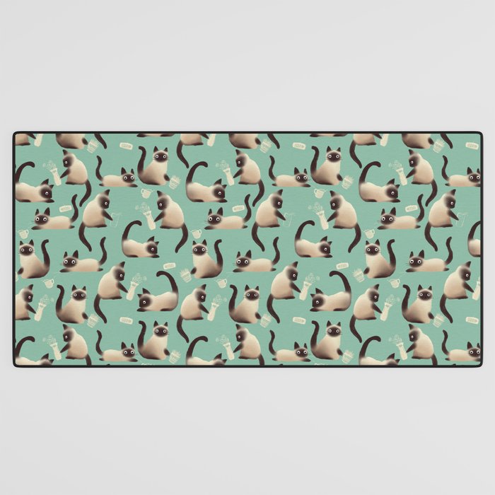 Bad Siamese Cats Knocking Stuff Over Desk Mat Gallery Image 3