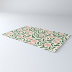 Bold Pink Botanical Blooms on Light Pattern Rug Gallery Image 3