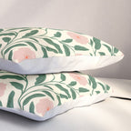 Bold Pink Botanical Blooms on Light Pattern Pillow Sham Gallery Image 3