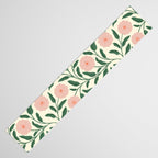 Bold Pink Botanical Blooms on Light Pattern Table Runner Gallery Image 3