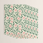 Bold Pink Botanical Blooms on Light Pattern Wrapping Paper Gallery Image 3