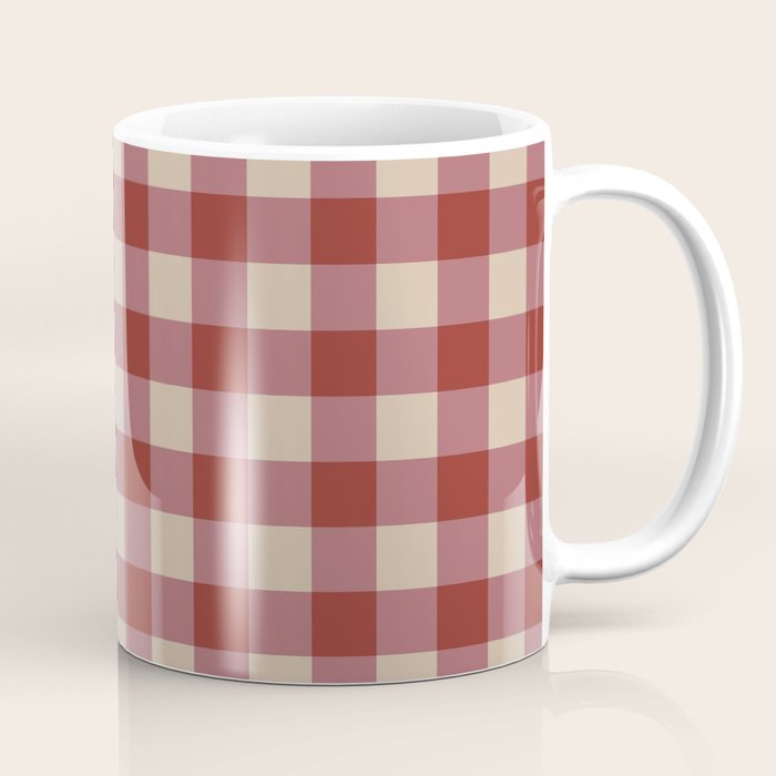 Bordeaux Checkered Theme Coffee Mug Gallery Image 1