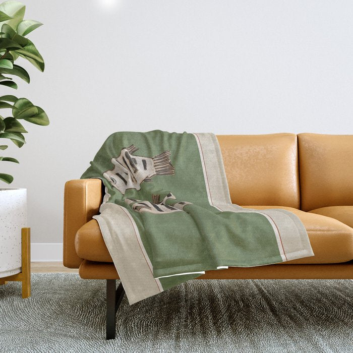 Abstract Fish Study II Throw Blanket Gallery Image 1