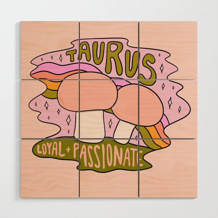 Taurus Mushroom Wood Wall Art Gallery Image 1