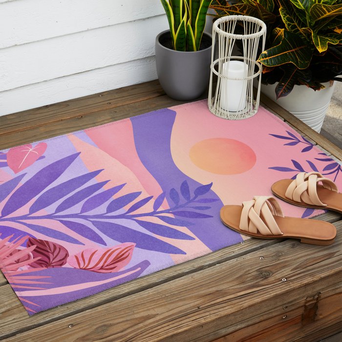 South Seas Sunrise / Tropical Landscape Outdoor Rug Gallery Image 2