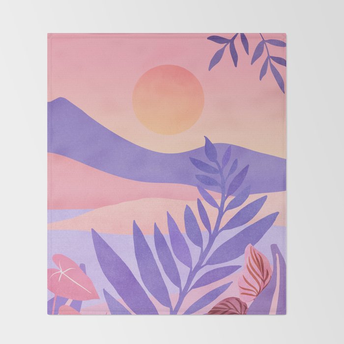 South Seas Sunrise / Tropical Landscape Throw Blanket Gallery Image 2