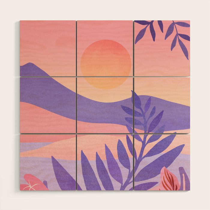 South Seas Sunrise / Tropical Landscape Wood Wall Art Gallery Image 1
