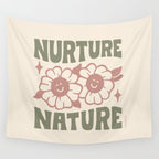 NURTURE NATURE (IN GREEN AND MAUVE) Wall Tapestry Gallery Image 4