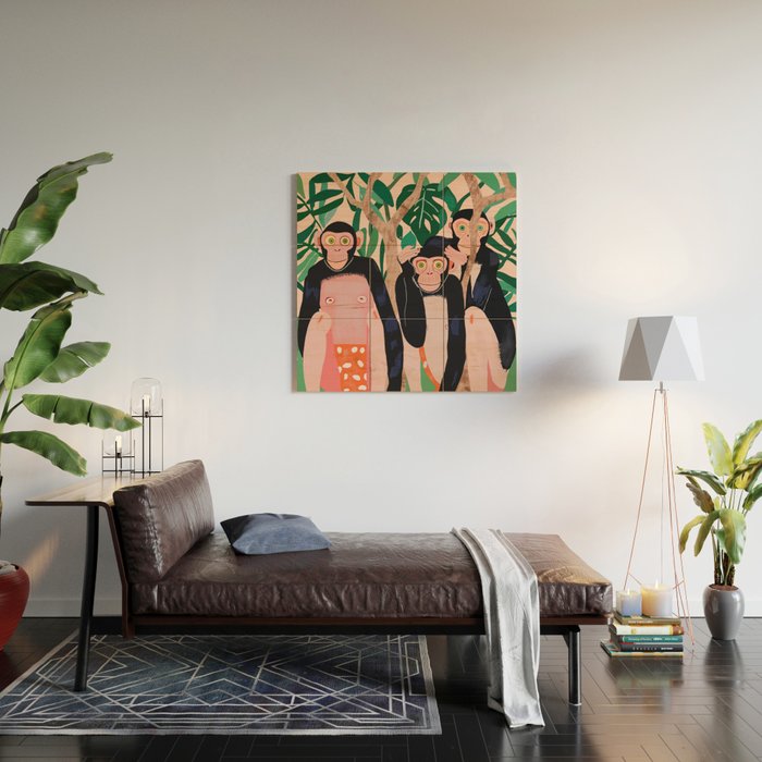 Jungle Trio Wood Wall Art Gallery Image 2
