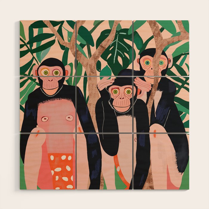 Jungle Trio Wood Wall Art Gallery Image 1