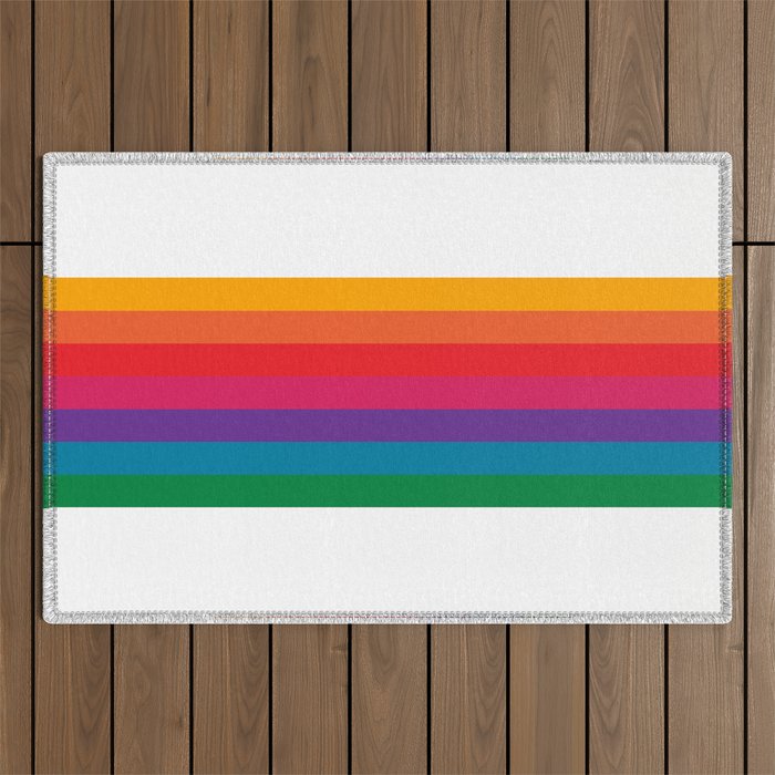 Retro Bright Rainbow - Straight Outdoor Rug Gallery Image 1