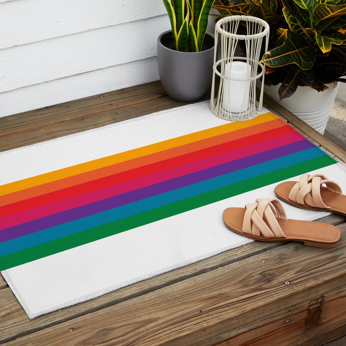 Retro Bright Rainbow - Straight Outdoor Rug Gallery Image 2