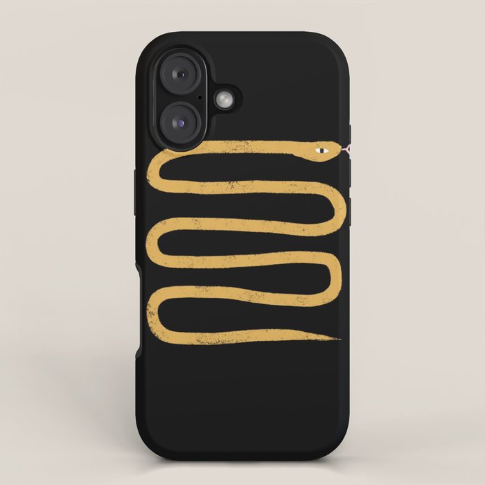 Minimal Snake Black and Gold iPhone Case Gallery Image 1