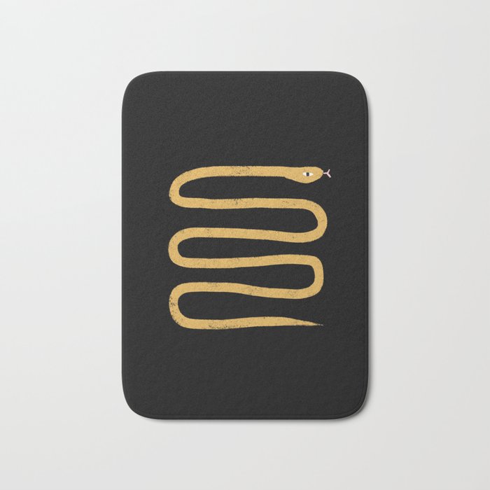 Minimal Snake Black and Gold Bath Mat Gallery Image 1