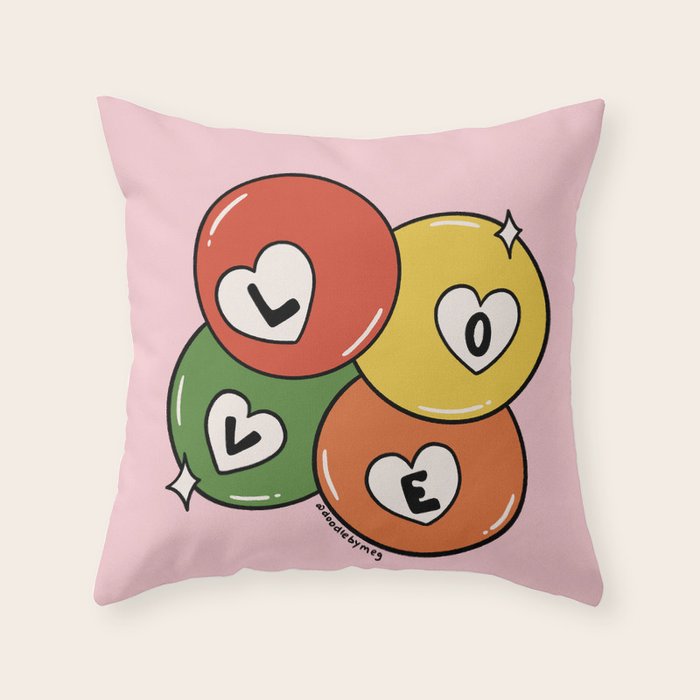 Love Pool Balls Throw Pillow Gallery Image 1