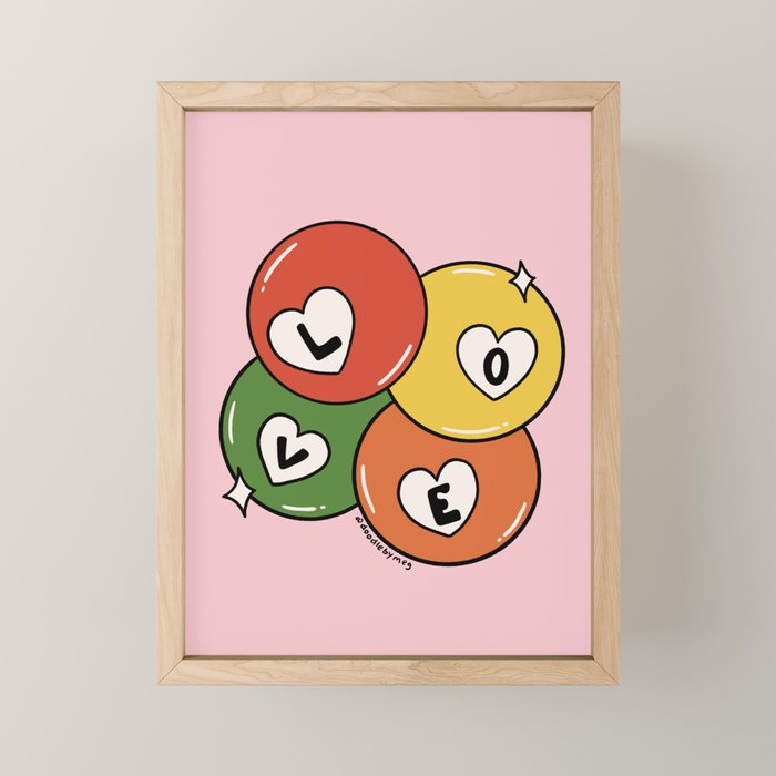 Love Pool Balls Mini Art Print Gallery Image 1