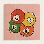 Love Pool Balls Wood Wall Art Gallery Image 1