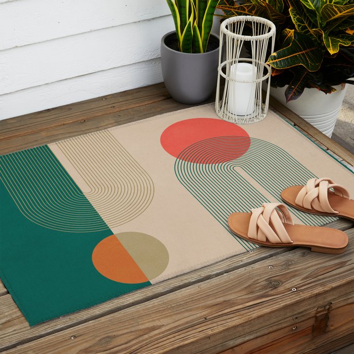 geometric abstract 153 Outdoor Rug Gallery Image 2
