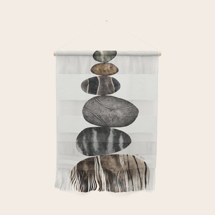 balancing beach pebbles Wall Hanging Gallery Image 1