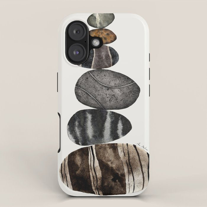 balancing beach pebbles iPhone Case Gallery Image 1