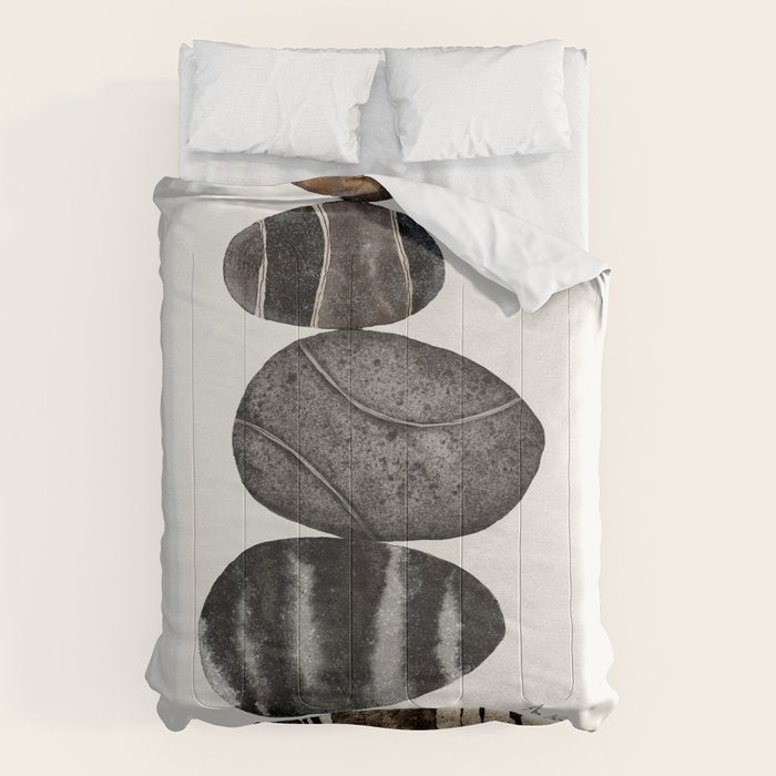 balancing beach pebbles Comforter Gallery Image 6
