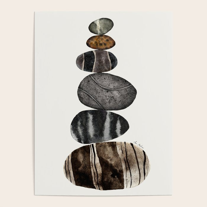 balancing beach pebbles Poster Gallery Image 4