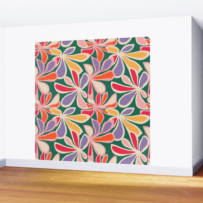 Colorful abstract flower art pattern Wall Mural Gallery Image 2