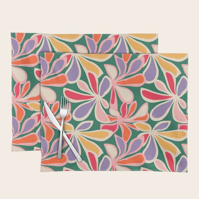 Colorful abstract flower art pattern Placemat Gallery Image 1