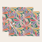 Colorful abstract flower art pattern Placemat Gallery Image 1