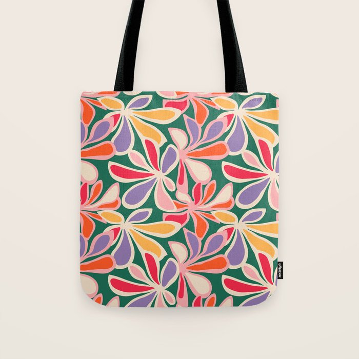 Colorful abstract flower art pattern Tote Bag Gallery Image 1