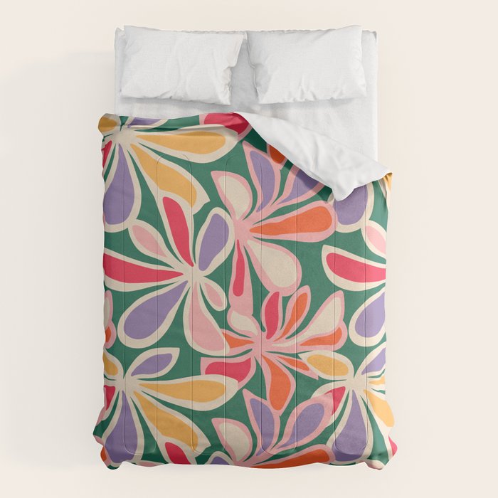 Colorful abstract flower art pattern Comforter Gallery Image 6