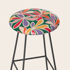 Colorful abstract flower art pattern Stool Gallery Image 2