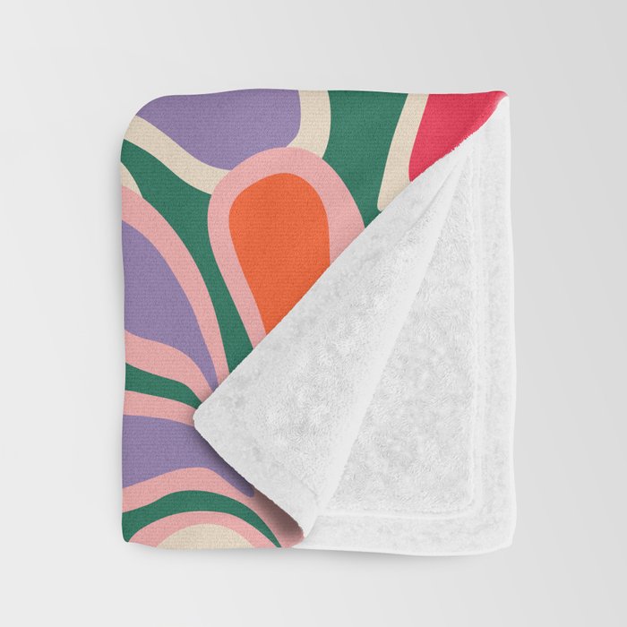 Colorful abstract flower art pattern Throw Blanket Gallery Image 3